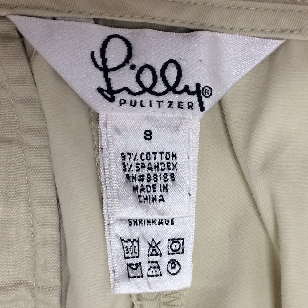 Lilly Pulitzer Capri Cropped Pants Size 8 Khaki